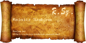 Reinicz Szabina névjegykártya